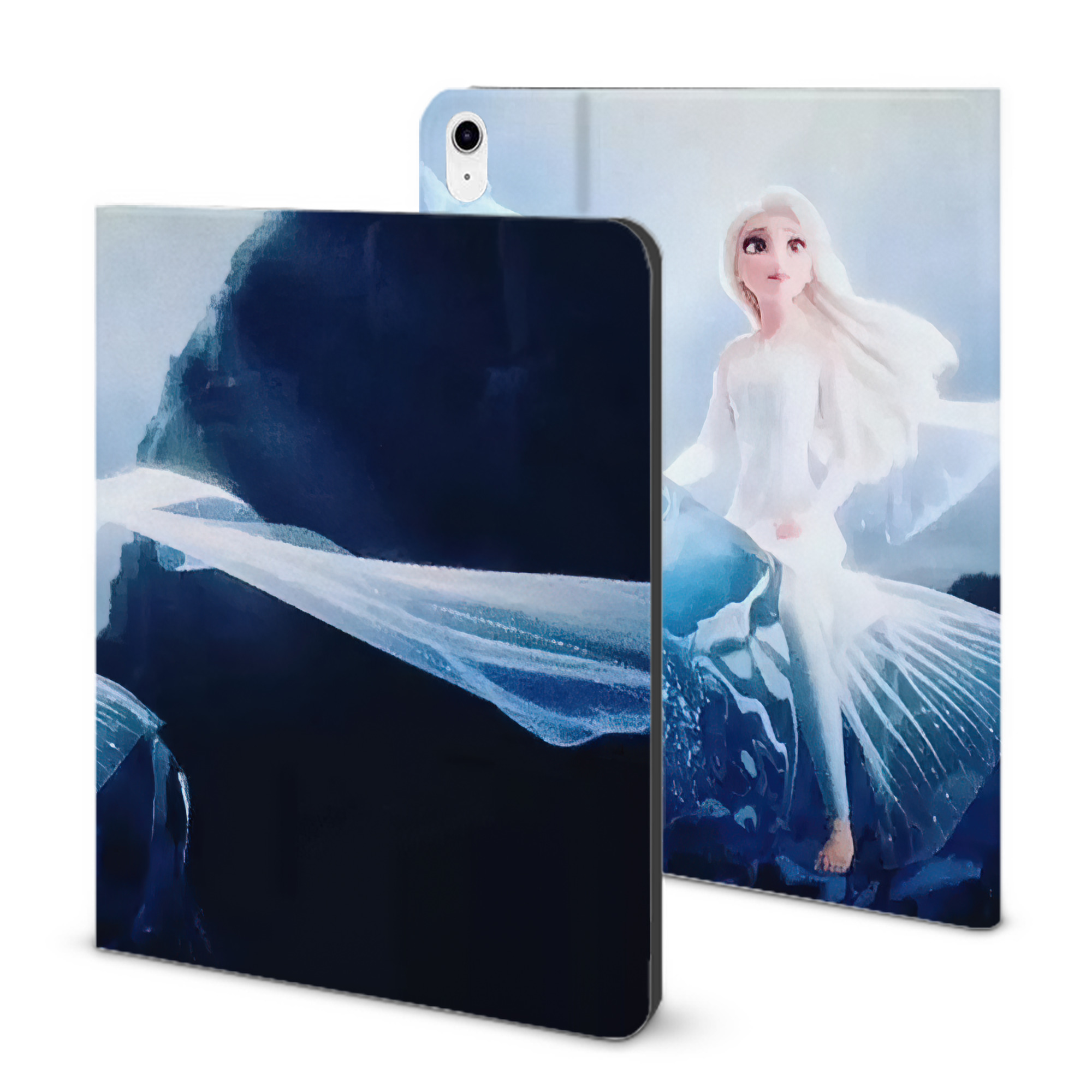 （画像用） アナと雪の女王 アンナ エルサ Frozen Anna Elsa IPad ケース ブック型 PUレザー TPU 耐衝撃 軽量 薄型 ペン収納なし 全面保護 IPad 各モデル対応